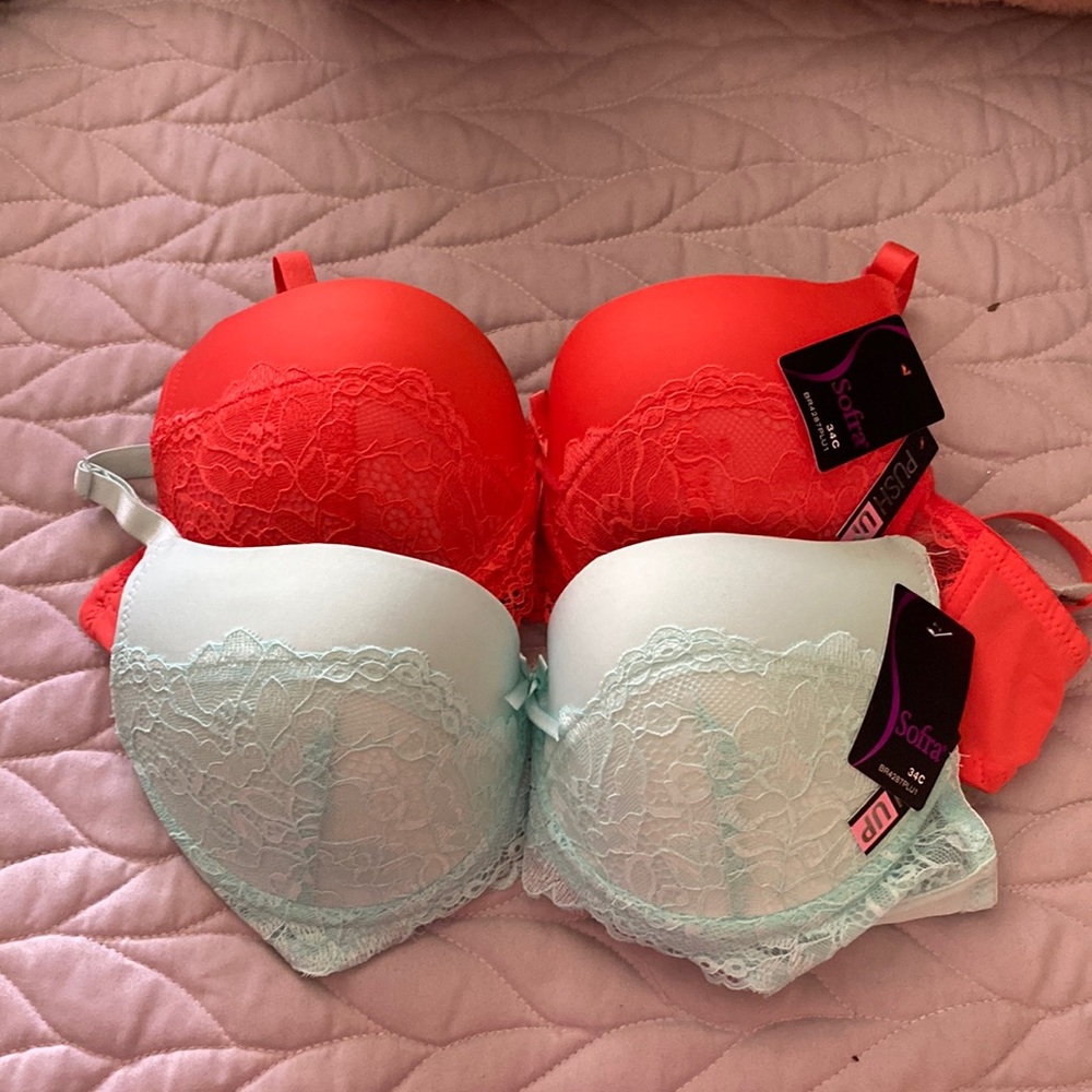 Sofra Set Of 2 Push Up Bras